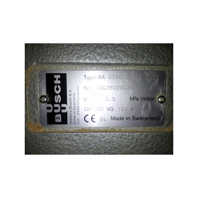 	 Mark Busch vacuum pump model: ra 0251 d 56 l cuzz