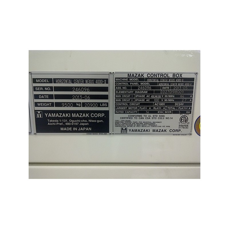 Mazak HCN 4000 II Nexus