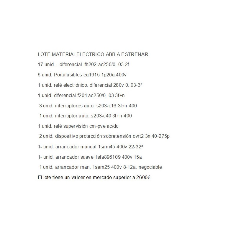 LOTE MATERIAL ELECTRICO ABB