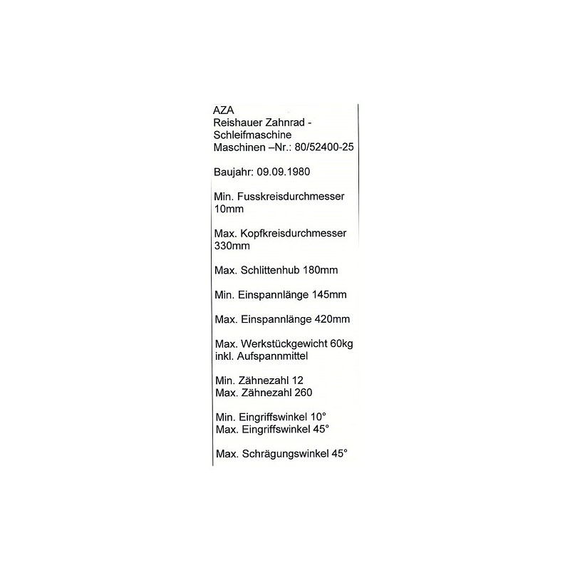 Zahnradschleifmaschinen